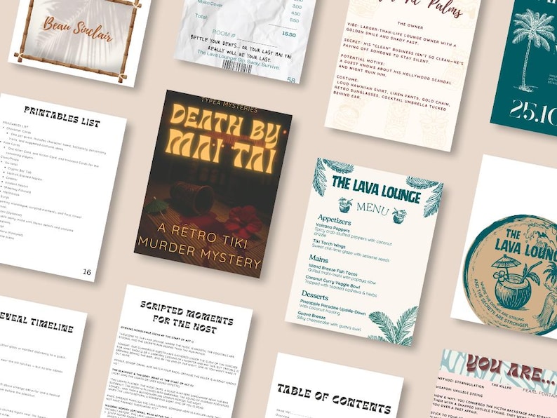 Tiki Murder Mystery Party Kit – Printable Luau Whodunnit Game – DIY ...
