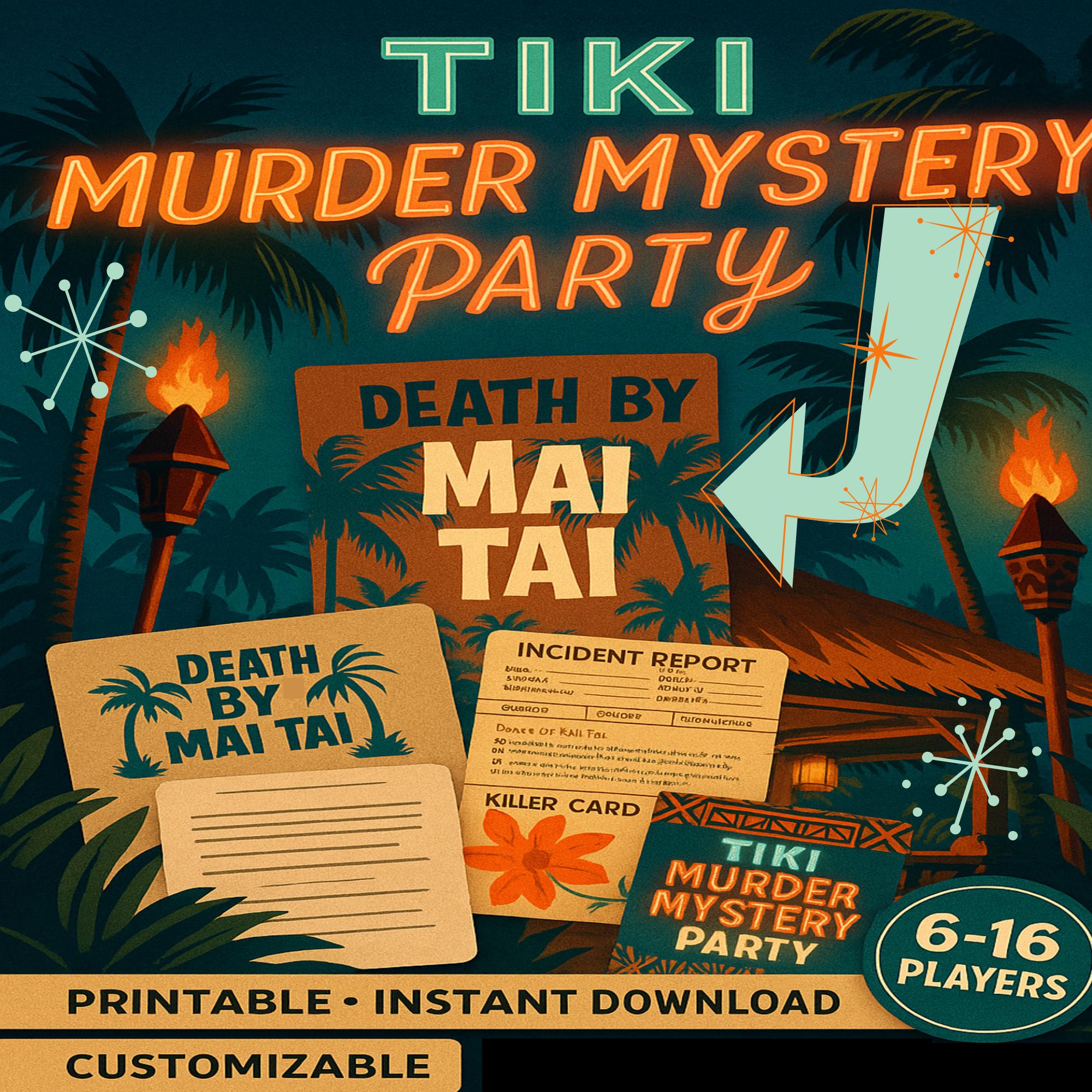 Tiki Murder Mystery Party Kit – Printable Luau Whodunnit Game – DIY ...
