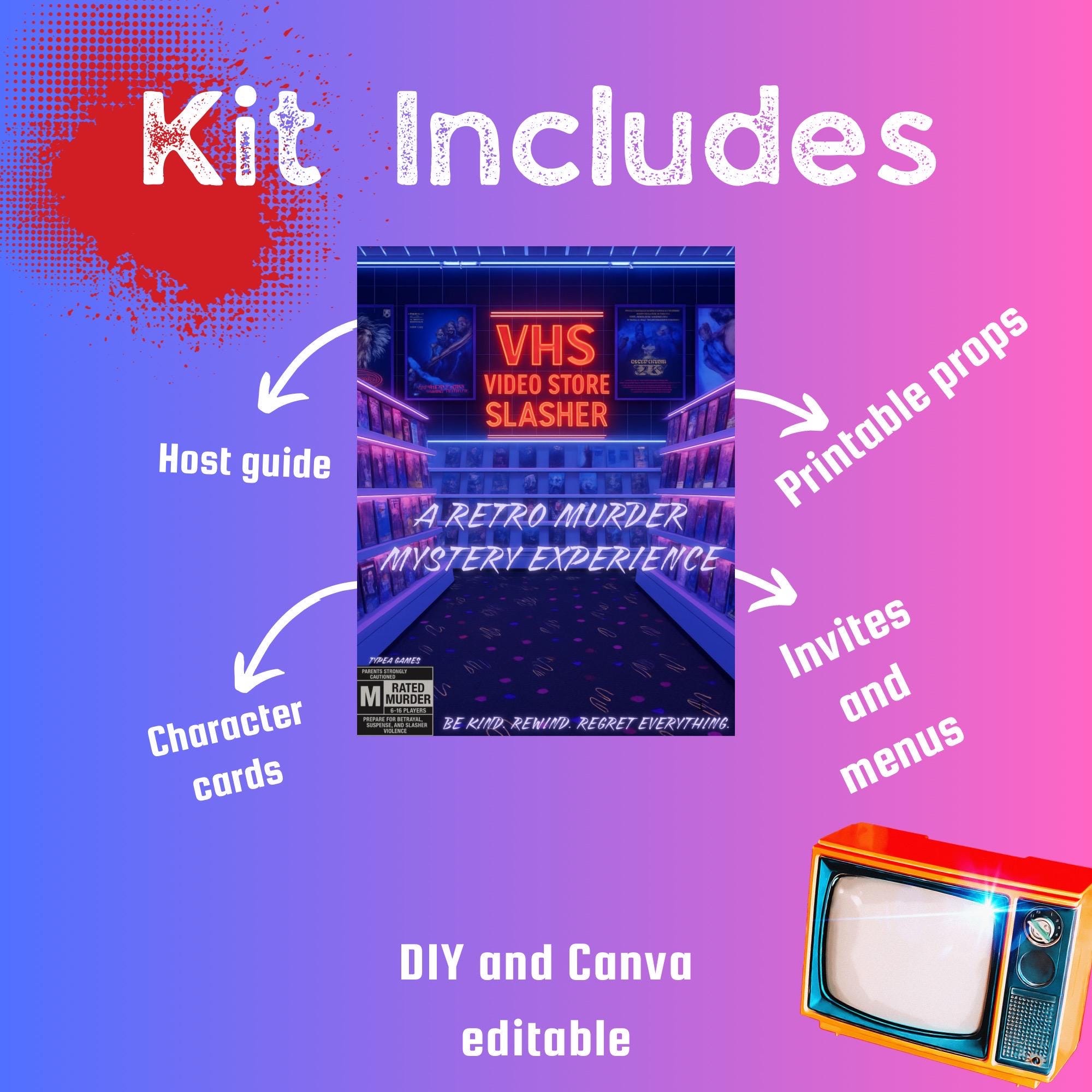 80s Slasher Murder Mystery Party Game – Printable Whodunnit Kit – DIY ...
