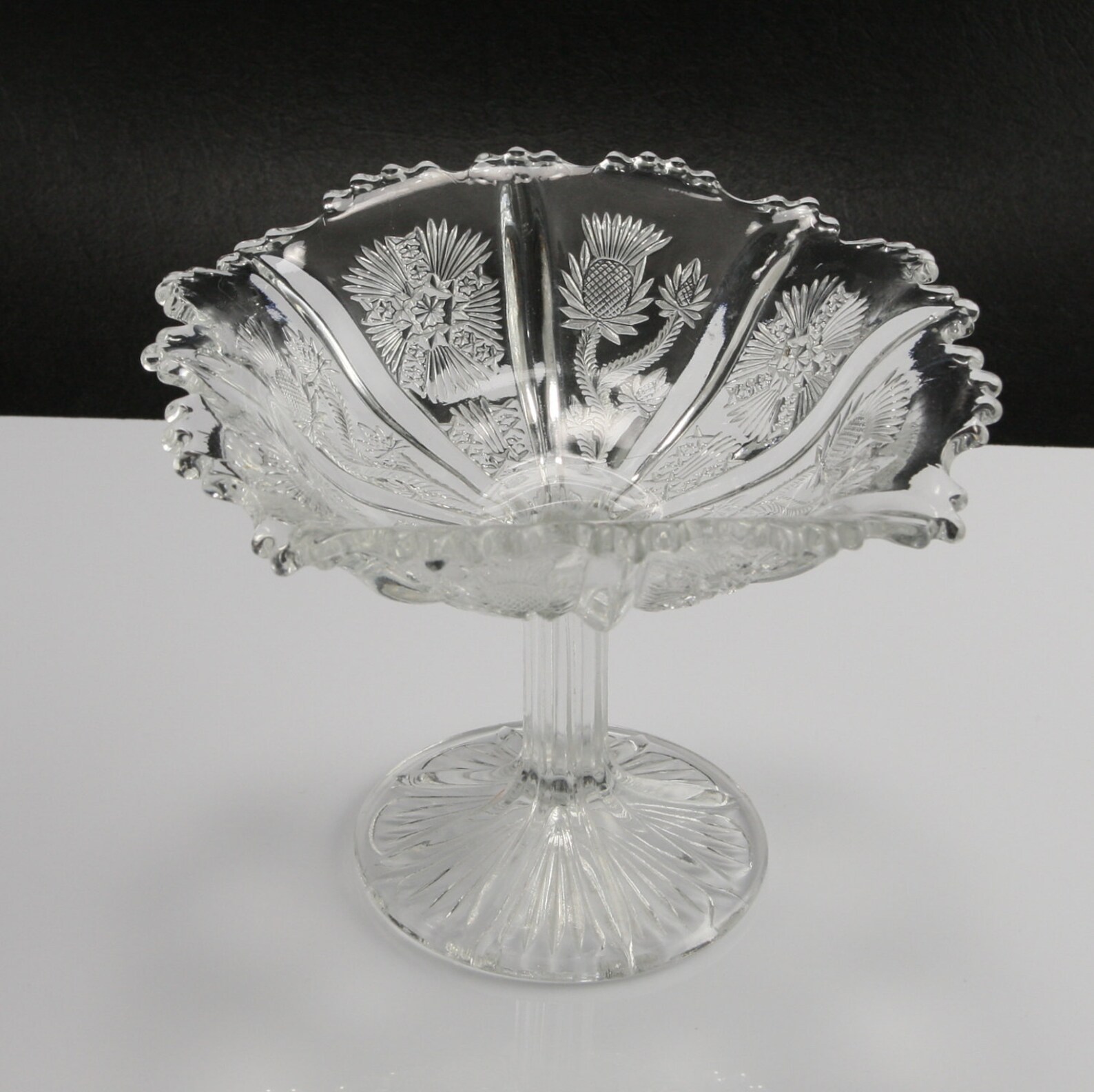 Delta Paneled Thistle Compote Higbee Glass Crystal EAPG Etsy