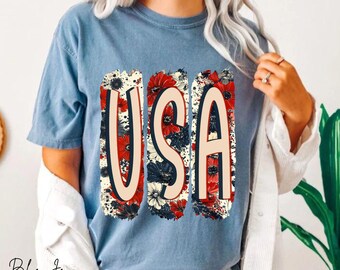 Patriotic USA Pride T-Shirt: Unisex Garment-Dyed Cotton Tee, Gift