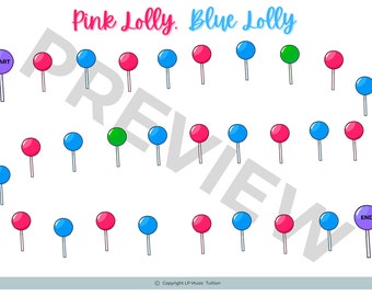 Pink Lolly, Blue Lolly - Beginner music theory / piano / rhythm game