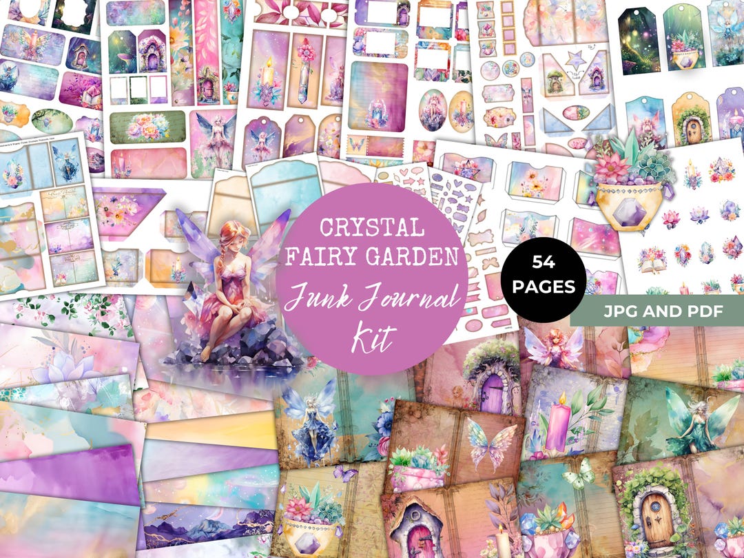 Fairy Garden Junk Journal Kit, Journal Pages, Digital Papers, Forest ...