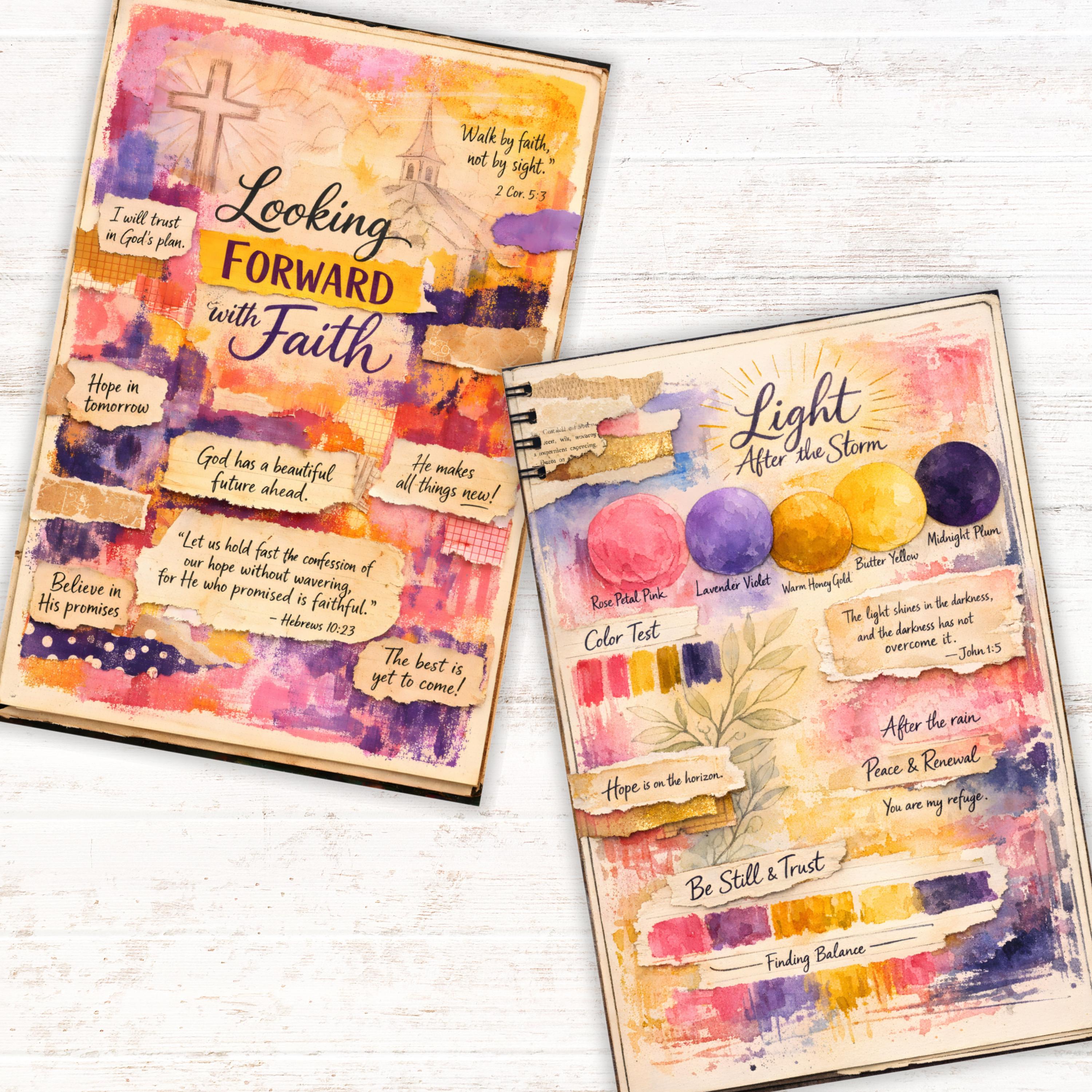 Faith Paint Swatch Junk Journal, Scripture Scraps, Prayer Cards, Bible ...
