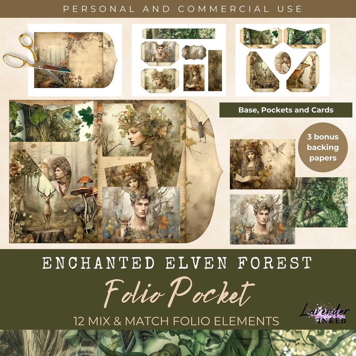 Enchanted Elven Forest Junk Journal Kit, Elfcore Fantasy Ephemera ...