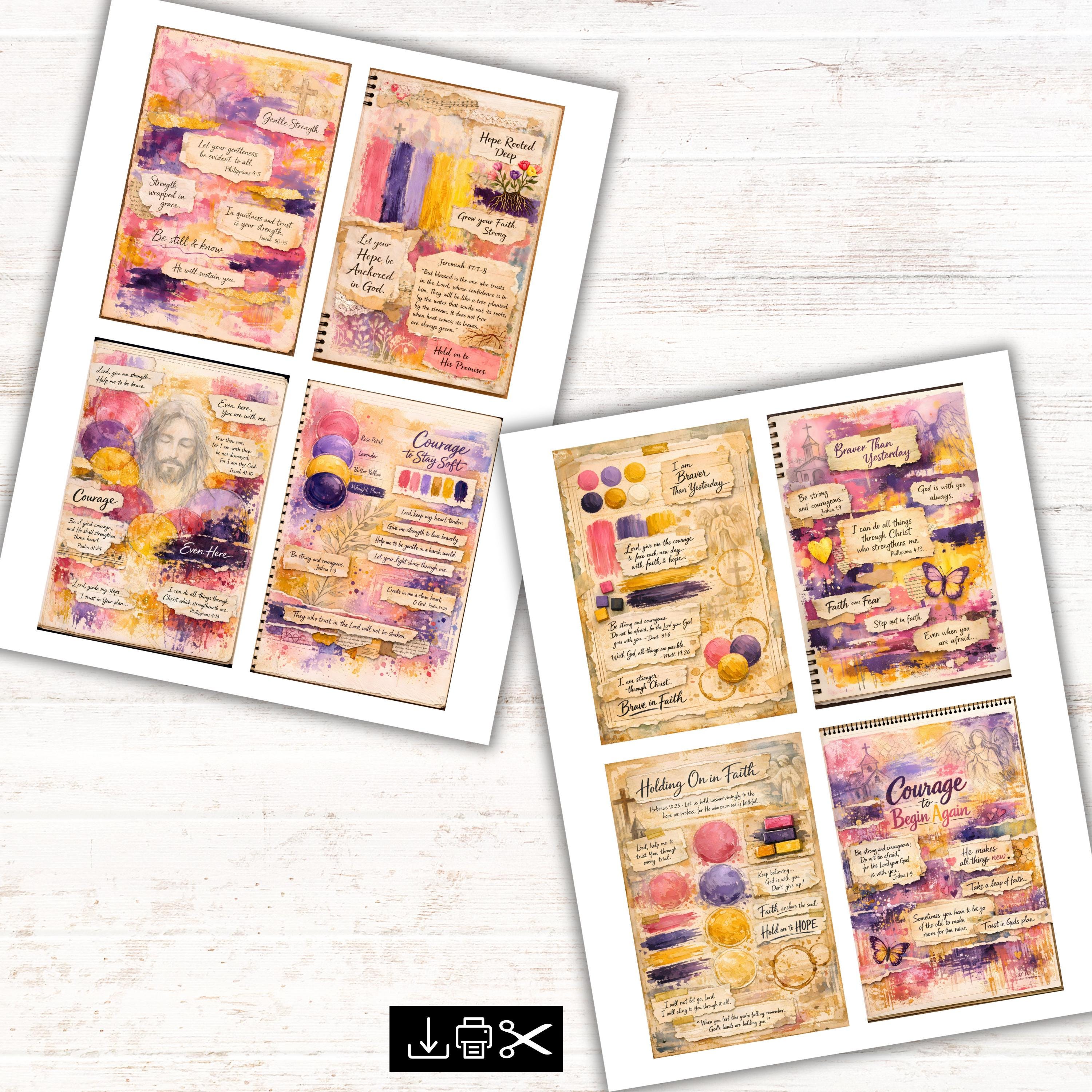 Faith Paint Swatch Junk Journal, Scripture Scraps, Prayer Cards, Bible ...