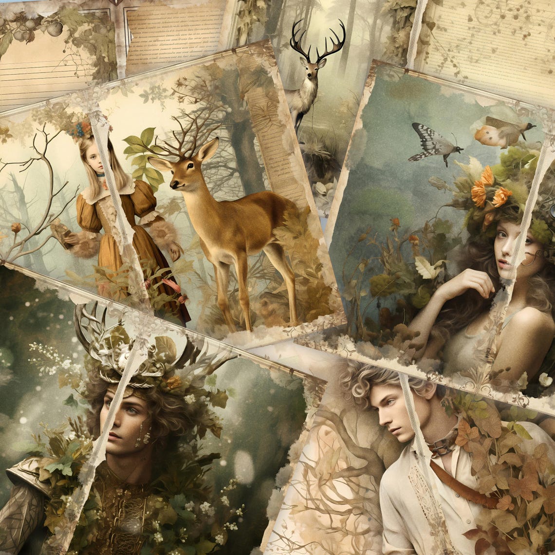 Enchanted Elven Forest Junk Journal Kit, Elfcore Fantasy Ephemera ...