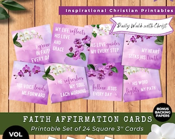 Christliche Affirmationskarten V2, Schrift Ermutigungskarten, Gebetstafel zum Ausdrucken, Bibel Journaling Karten, Glaube Junk Journal Scraps