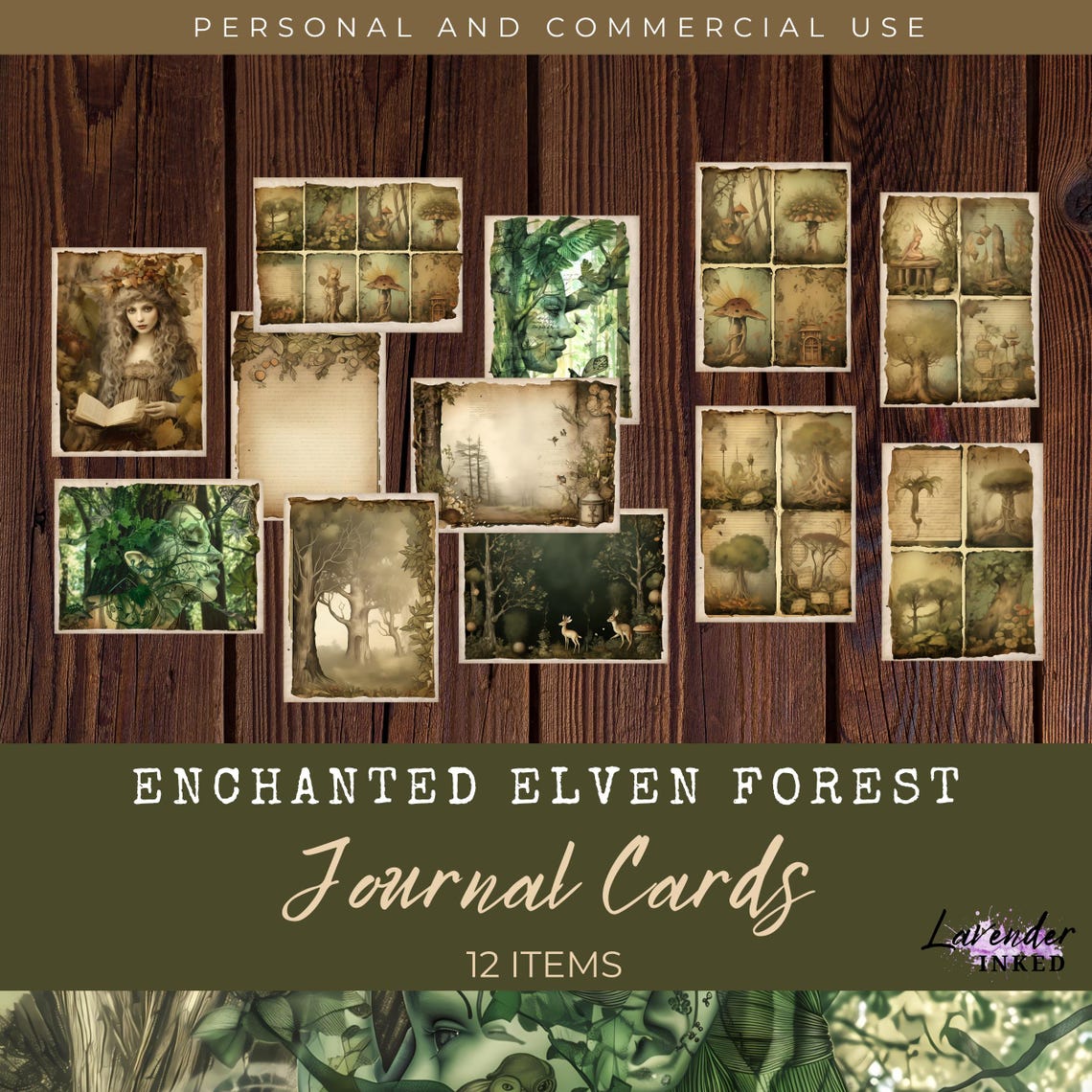 Enchanted Elven Forest Junk Journal Kit, Printable Fantasy Papers ...