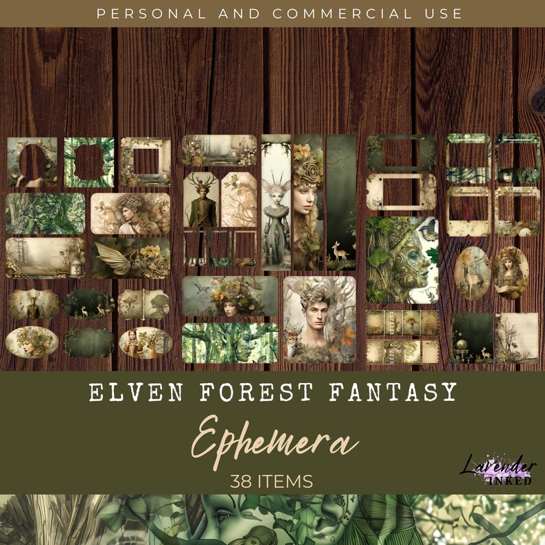 Enchanted Elven Forest Junk Journal Kit, Elfcore Fantasy Ephemera ...