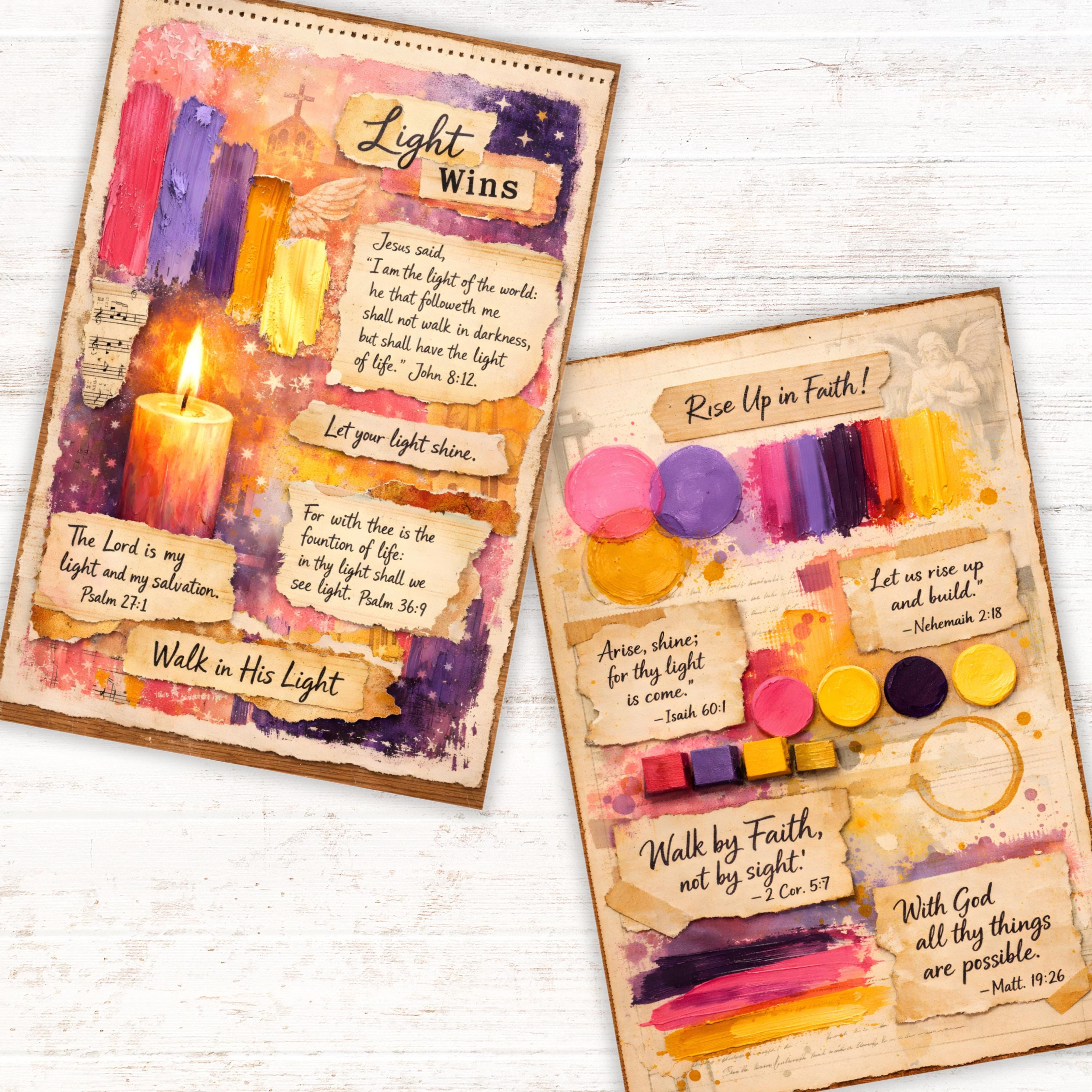 Faith Paint Swatch Junk Journal, Scripture Scraps, Prayer Cards, Bible ...