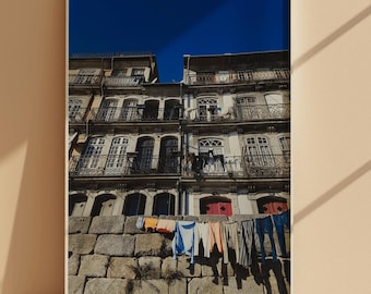 Porto-architectuurprint, Portugal stadsgezicht fotografie (digitale muurkunst)