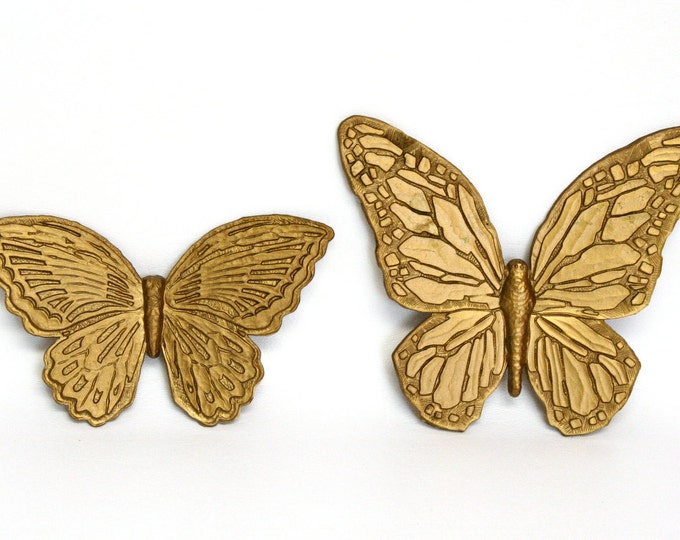 Pair of Gold Butterfly Wall Plaques by Homco Etsy