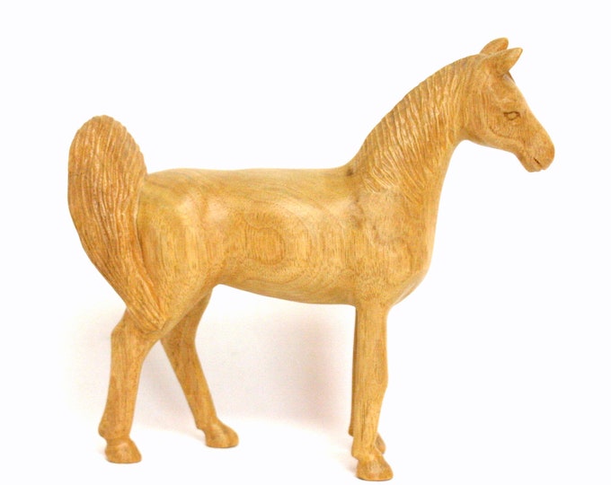 Carved Wooden Horse Figurine 6 Tall Etsy