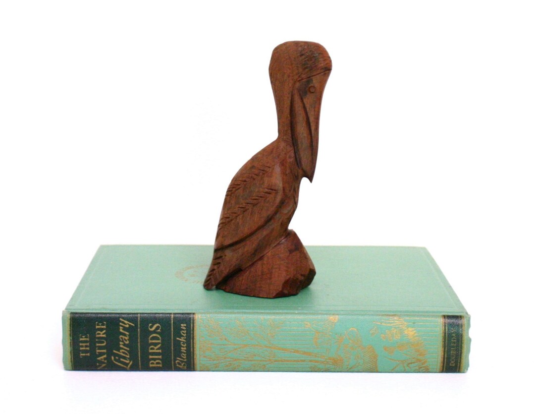 Carved Wooden Pelican Figurine made in Mexico Etsy
