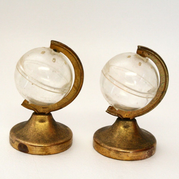 Miniature Globe Shaped Salt & Pepper Shakers