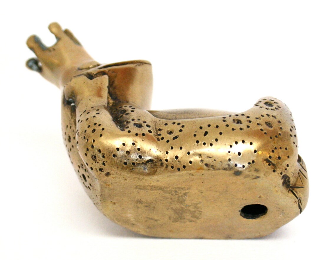 Vintage Brass Frog Prince Figurine in Lounging Pose Etsy