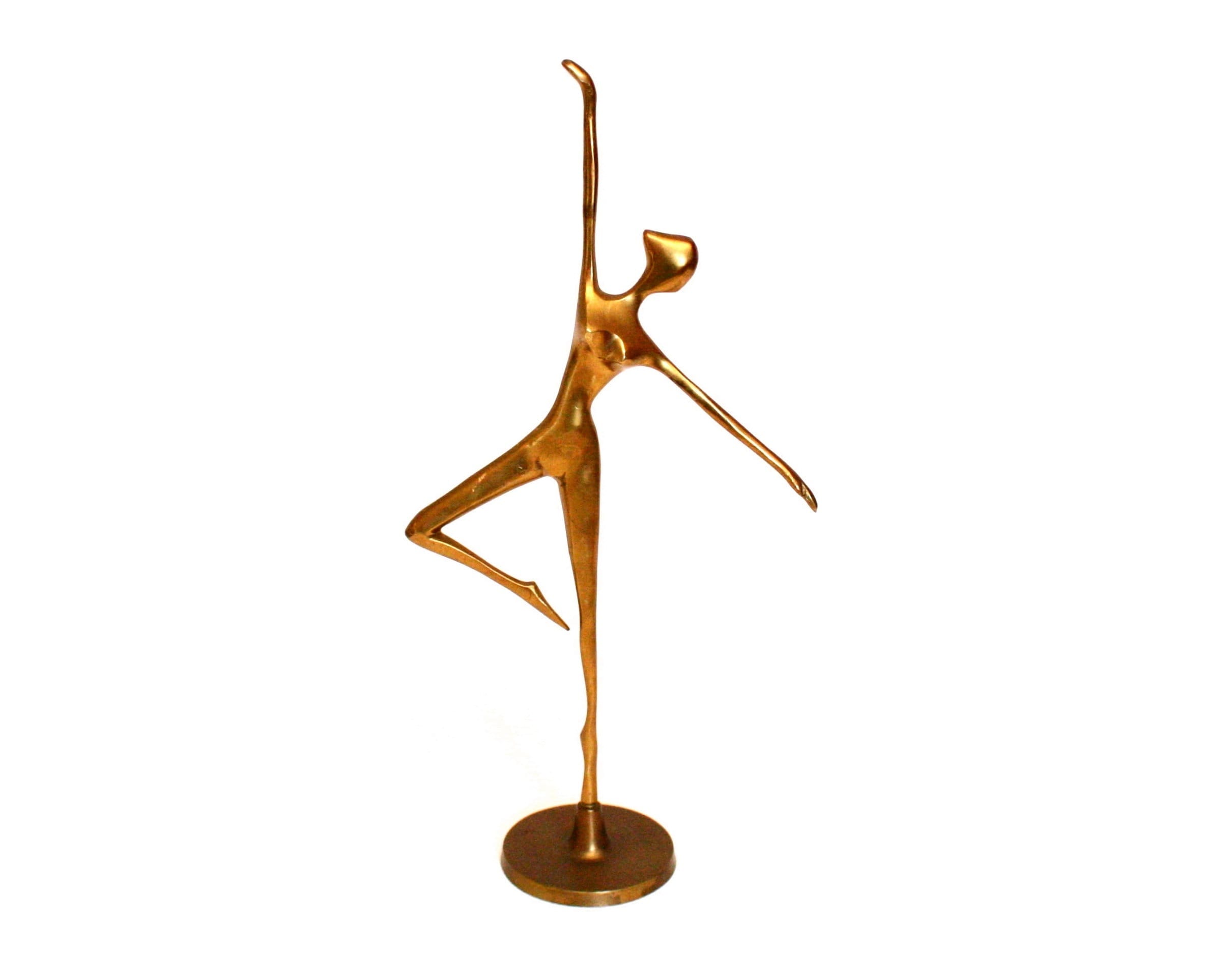 Large Vintage Brass Dancer Figurine just Under 14 Tall 