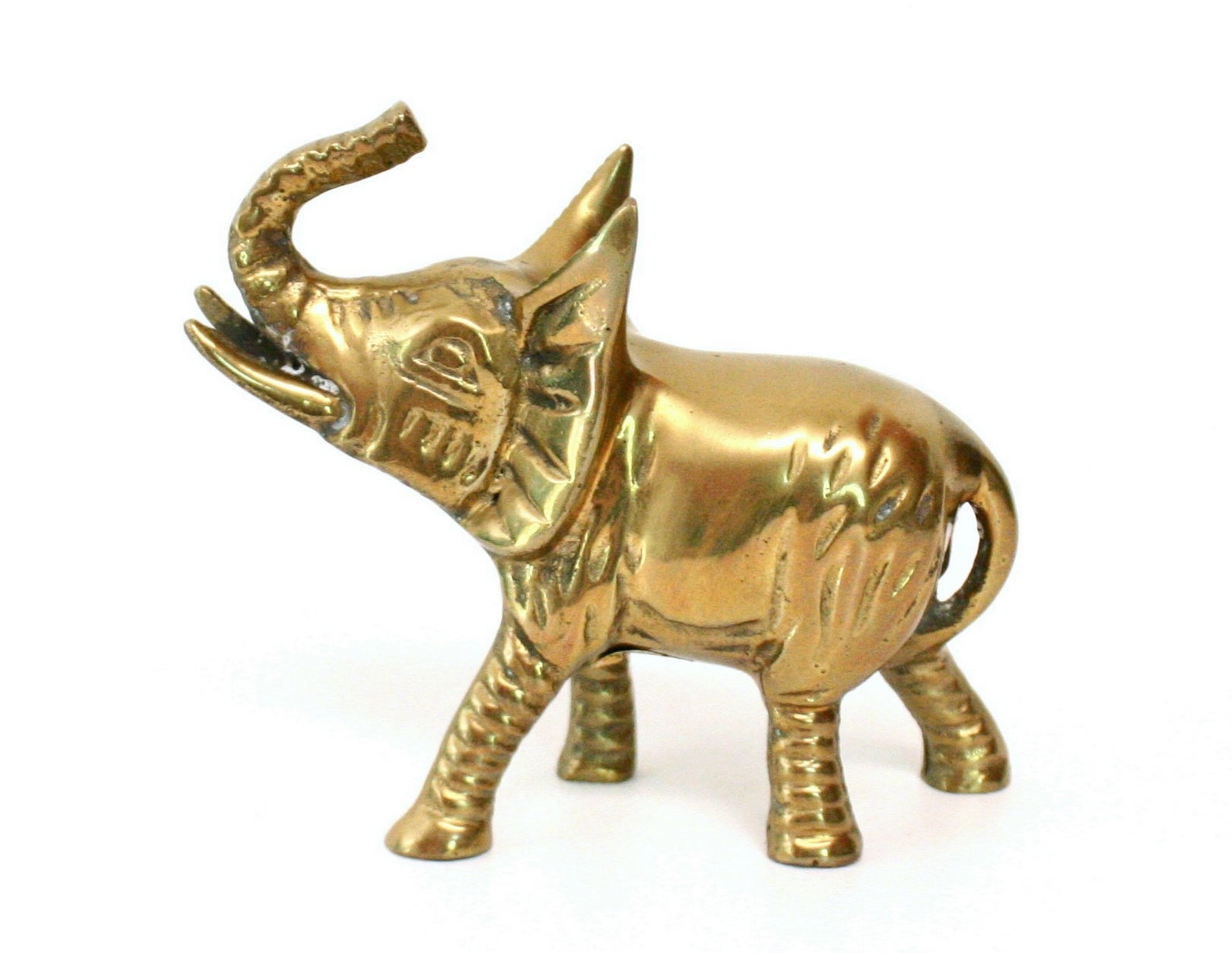 Vintage Solid Brass Elephant Figurine by Leonard Silver Etsy