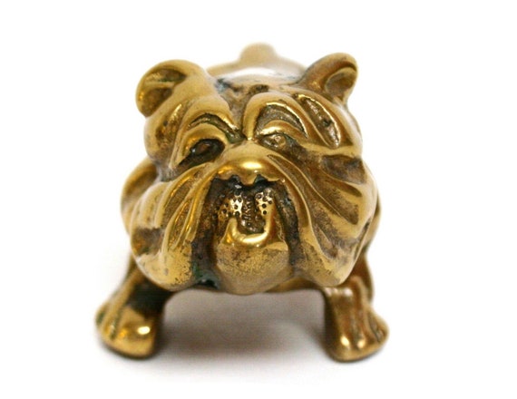 brass bulldog figurine