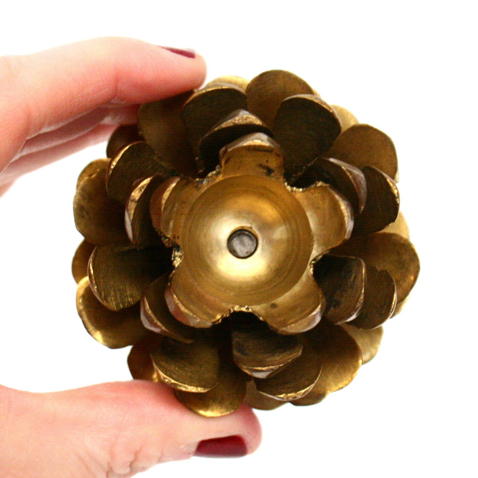 Vintage Brass Pinecone Shaped Candle Holder by Gatco Etsy
