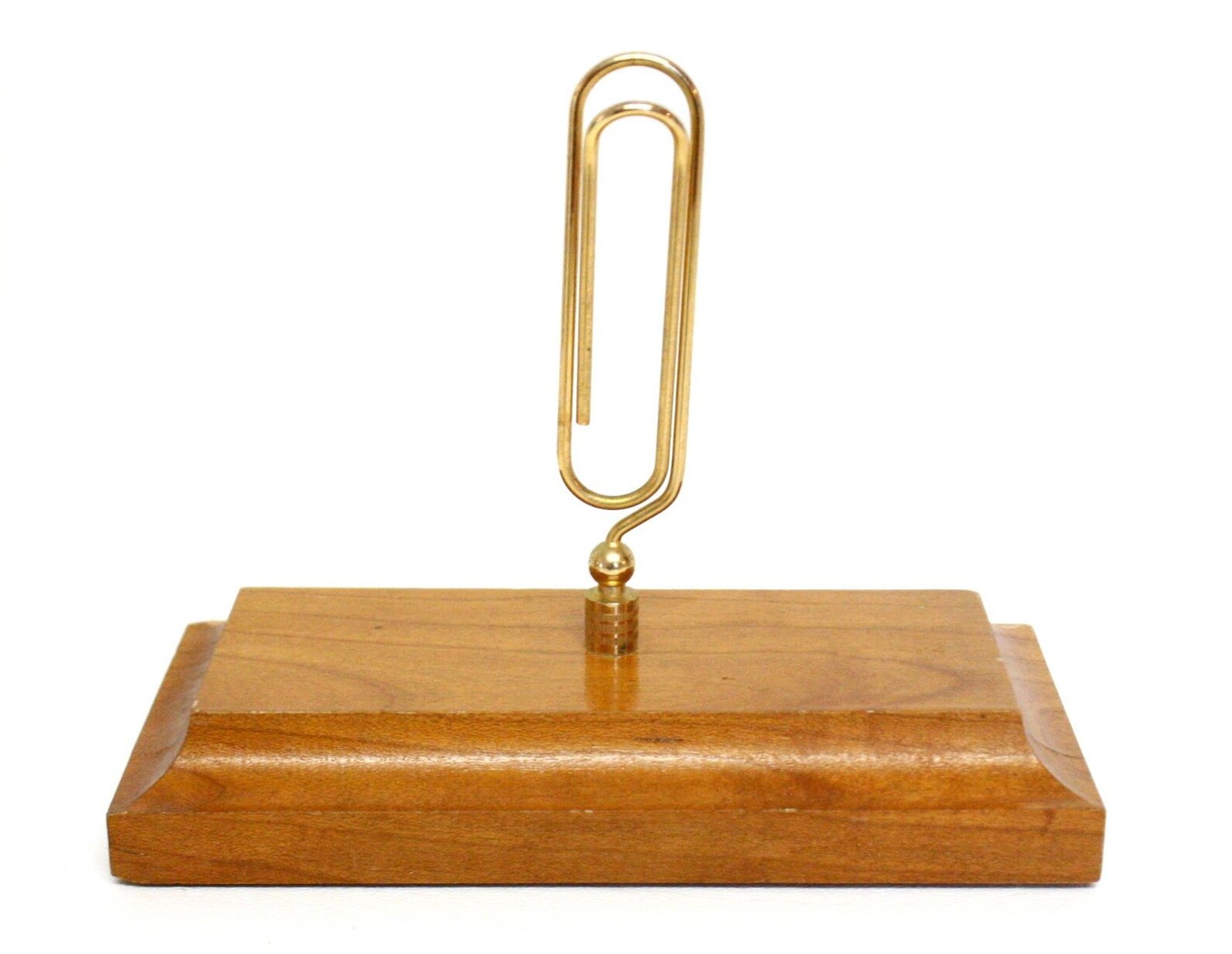 Oversized Gold Tone Metal Paper Clip Memo Holder Attached to Etsy