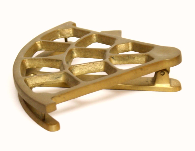 Large Brass Door Knocker Shaped Like a Sextant or Mariner/'s Quadrant