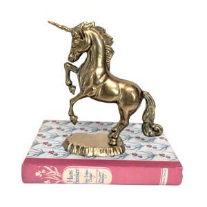 Vintage Brass Unicorn Figurine in a Rearing Pose