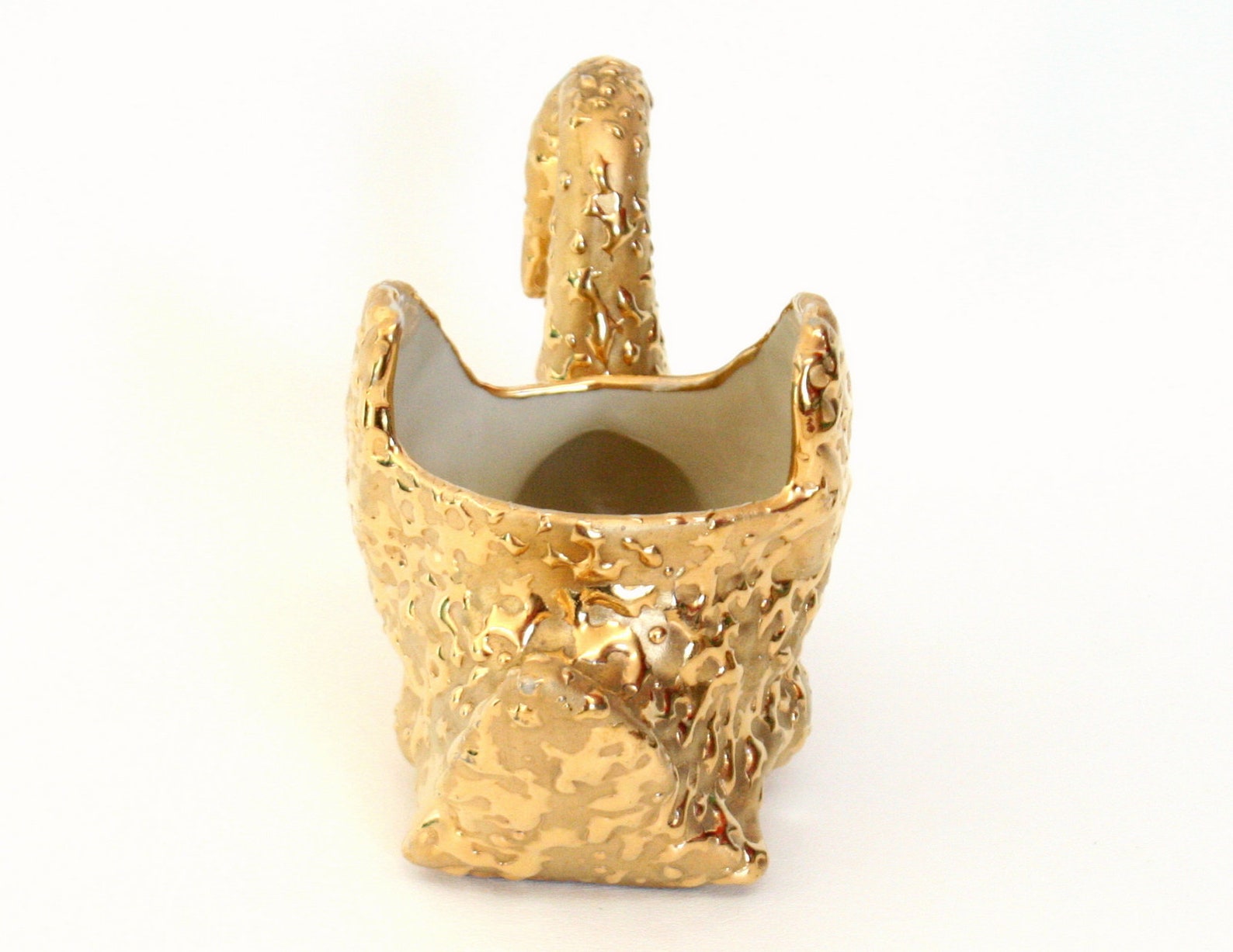 Vintage Weeping Gold Ceramic Swan Shaped Planter or Vase 22K Etsy