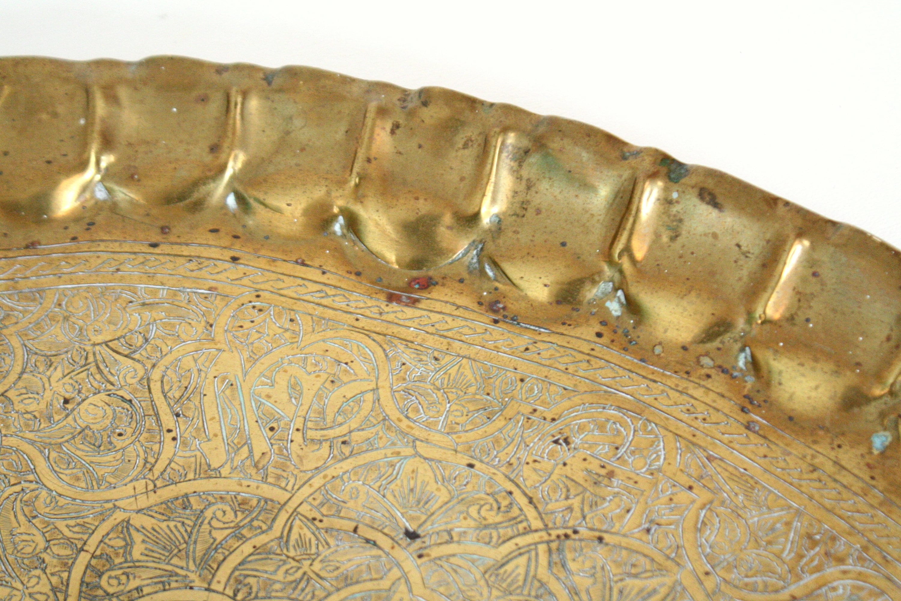Vintage Brass Oval Tray with Bamboo Trim - Pender & Peony - A Southern Blog