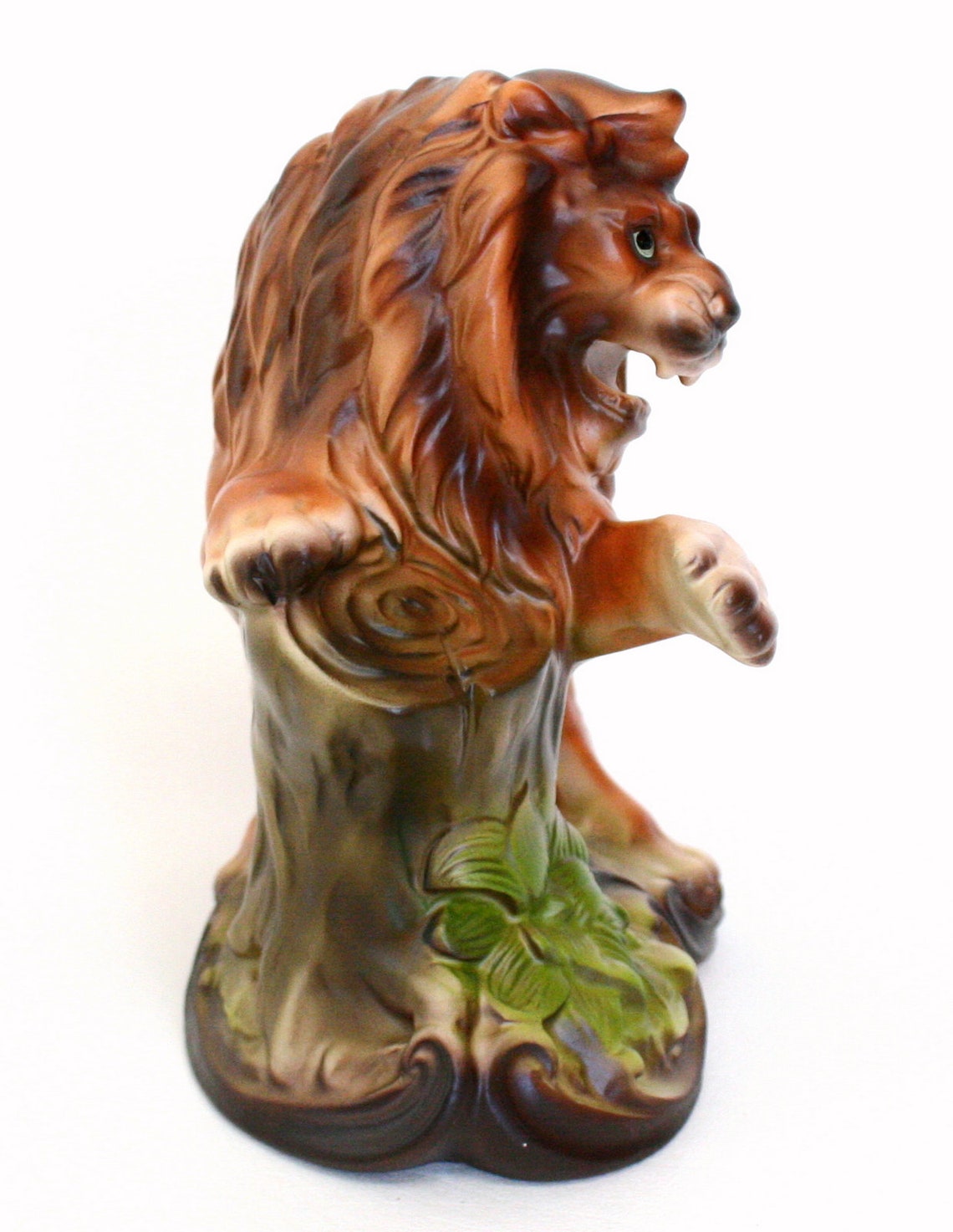 Vintage Ceramic Lion Figurine in Fierce Pose by Norleans Made Etsy