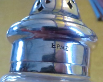 1950's~Muffineer  Tall Sugar Sifter ~ EPNS signed ~ Silver Electroplated ~ Cut Crystal ~ English