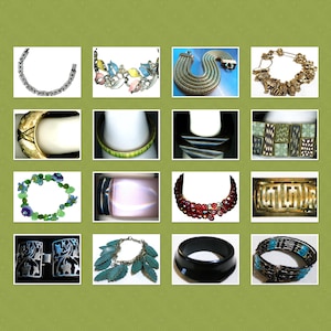 Bracelets~ MCM~ 20's Linked Paste~ 40's Snake~ 50's Crystal~ 60's Brass Greek Key~ Brass Garden Charm~ Shell Brass Wood Bangles~ Chrome Leaf
