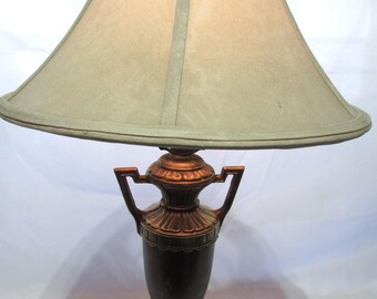 1940's~MCM~Neo Classical~Refinished~Amphora~Boudoir Lamp~Office~Foyer~Livingroom~24" Tall~Brass~ Bronze~Glass Finial~Marble Base