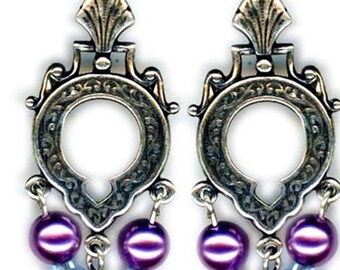 10 Pr~ Artisan~ Chandelier Earrings~ Medieval~ Pearls~ Czech Beads~ Lead Crystal~ Renaissance~ Shoulder Dusters~ Semi Precious