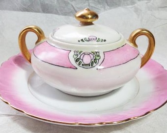 Sugar Bowl, 7 pc Assorted, 1890-1940's, Condiment, Gilded, Victorian, German, Japan, Lusterware, Handpainted
