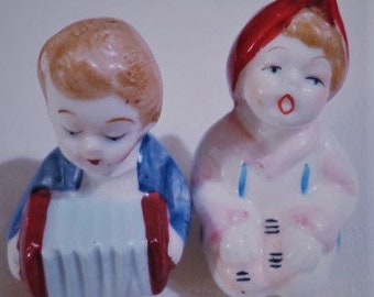 MCM ~ Salt & Pepper Shakers - Dutch Couple ~ Girl Boy Musicians -  Sailors ~ Dinnerware Accessory