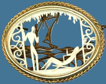 Brooch Collection~ Victorian. Art Nouveau. Mourning. Handpainted, Artisan, Copper Enamel, Chrome, Celluliod, Brass, Repousse, Filligree