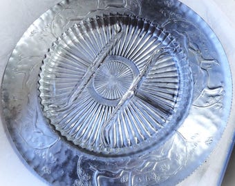 20 Asst. pcs 1940s Everlast Pine Cone Aluminum Serving Tray with Ceramic Accents