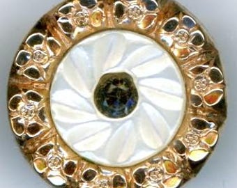 15 pcs~Victorian Floral Cufflinks, Ornate Gold Tone Oval Cuff Links, MOP, Agates, Engine Turned, Holloware, For Jewel Creations !