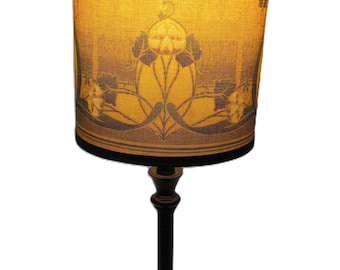 Upcycled Lamp~ Retro~ New Art Nouveau Shade~ 1990's Dark Brown~ Resin~ Modern Vintage Desk Lamp~ Working