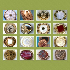 15 pcs~Victorian Floral Cufflinks, Ornate Gold Tone Oval Cuff Links, MOP, Agates, Engine Turned, Holloware, For Jewel Creations !