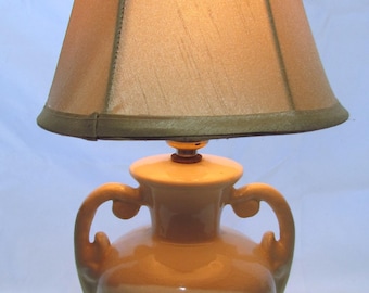 MCM ~ 1940s ~ Swing Era ~ Amphora Vase Lamp ~  Cream Ceramic ~ Handles ~ Working Condition ~ Urn~ Working Contition