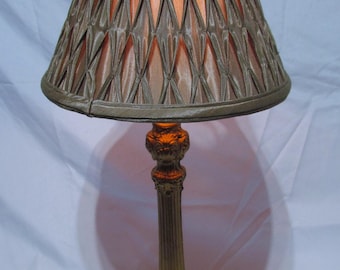 Late Victorian or Edwardian style~ Aast-Metal Foot~ Scrollwork~ Pierced ~Reticulated~ Openwork~ Golden Finish~ Torch Style