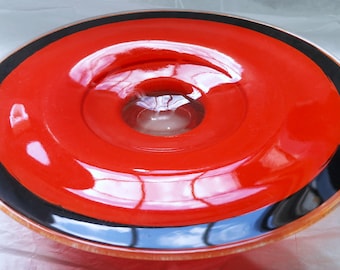 Loetz Tango Glass Pedestal Bowl, Art Deco Centerpiece, 1920s Other makers Czechoslovakia,Westmoreland,Lancaster,Tiffin