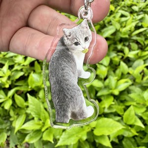 Custom Pet Memorial Gift, Pet Portrait Keychain, Personalized Acrylic Keychain, Dog Keychain, Cat Keychain, Gift for Pet Lovers