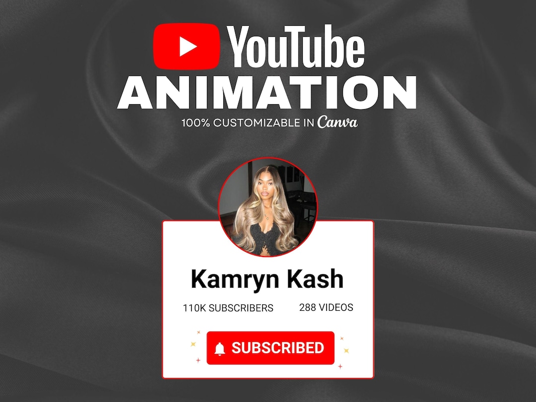 Subscribe Sus Animated Youtube Subscribe Button With Photo & Sub Count | Editable ...