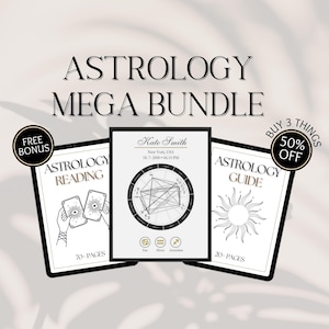 Astrology Bundle Custom Birth Chart Poster • Natal Chart Art Vedic Astrology Reading • Star Birth Chart Reading Digital Astrology Basics
