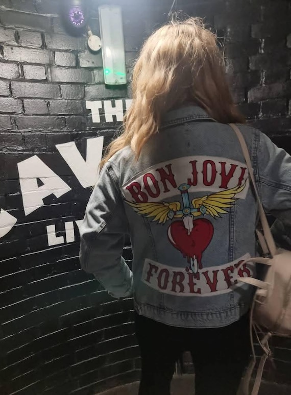 Bon Jovi Forever Heart and Dagger Denim Jacket - Etsy