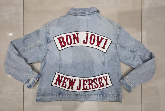 Bon Jovi New Jersey Mens Denim Jacket - Etsy Israel